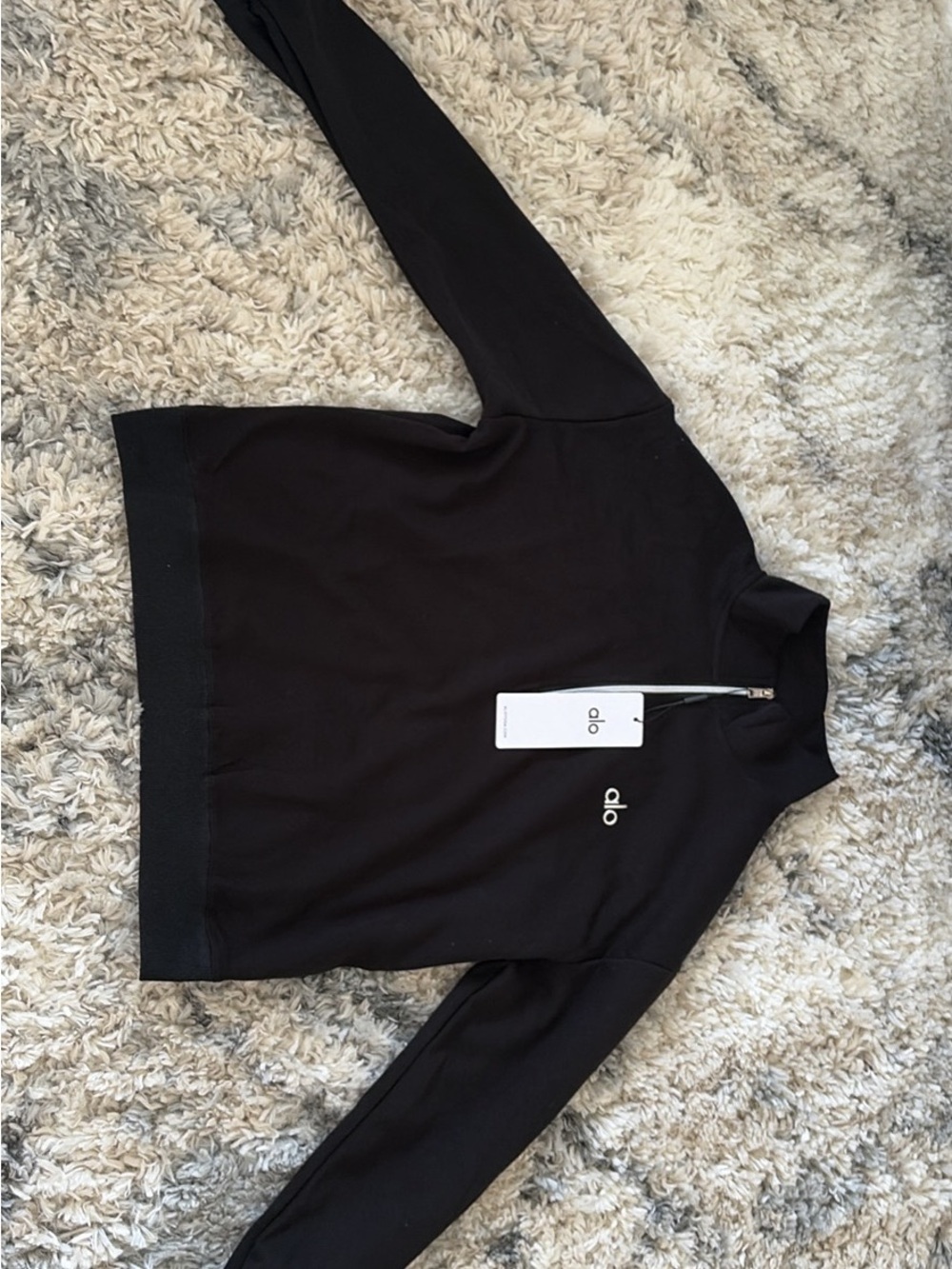 ALO Yoga Men’s Black Half-Zip Pullover Sweater